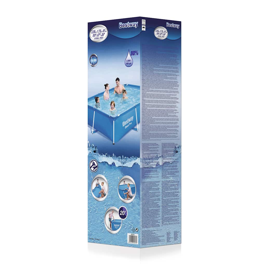 Bestway Piscina Steel Pro con Telaio in Acciaio 259x170x61 cm 56403